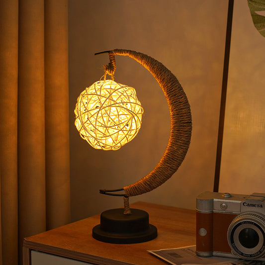  LED Multi-Shape Decorative Lights - Star, Moon, Apple USB Night Lights with Handmade Hemp Rope, Warm Iron Craft, Perfect Birthday & Christmas Gift